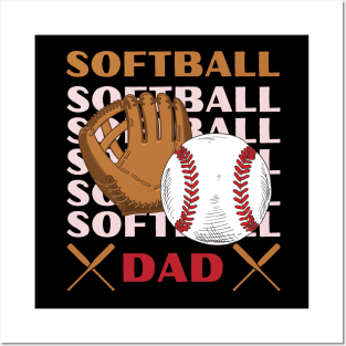 My Favorite Softball Player Calls Me Dad Gift for Softball Father daddy Posters and Art